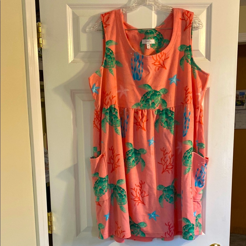 Coral Bay Tropical Print XL Sleeveless Swimsuit Cover-up
